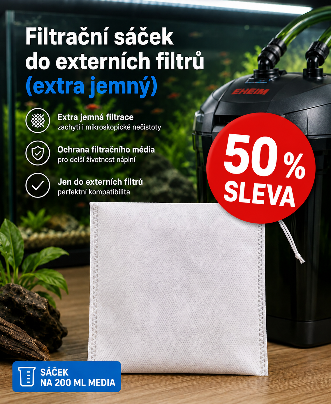 Filtrační mikronový sáček (10x12 cm pro 200 ml média)